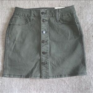 Mudd Green Button-Up Mini Skirt